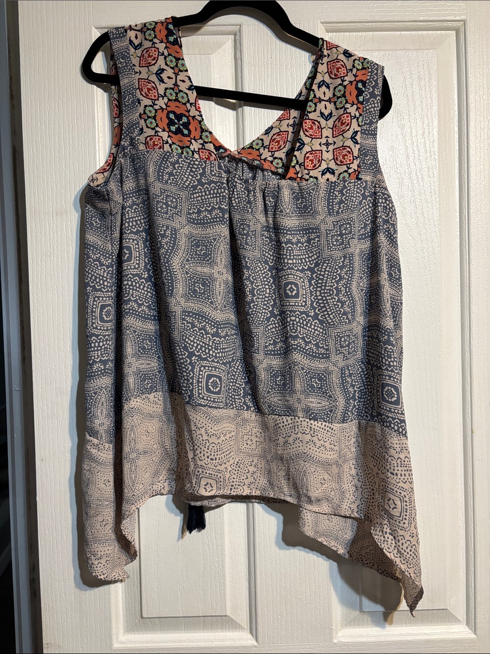 Knox Rose Navy & Cream Printed Sleeveless Tunic Top - Picture 2 of 6